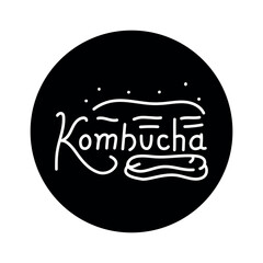 Kombucha homemade tea lettering