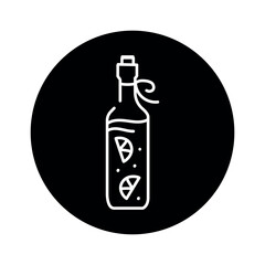 Kombucha homemade tea in bottle color line icon. Japanese fermented