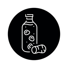 Kombucha homemade tea in bottle color line icon. Japanese fermented