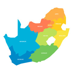 South Africa political map of administrative divisions
