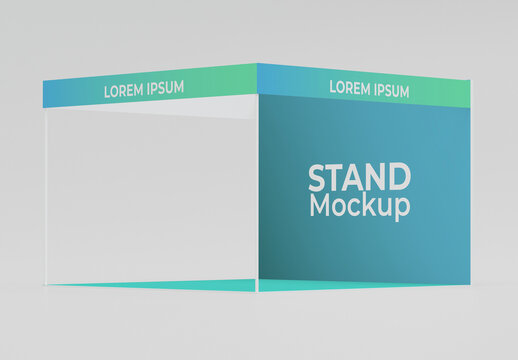 Isometric View Exhibition Stand Mockup