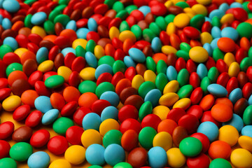 Tasty colorful candies as background, closeup view