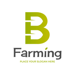 Obraz premium Letter B farm vector logo template. Suitable for nature and agriculture company.