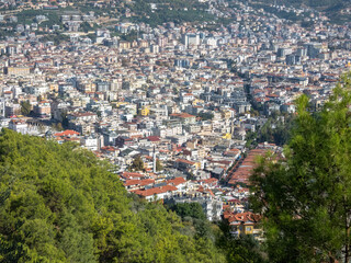 Alanya, Turkey - Nov 3, 2022. City center, view from the height of the old fortress