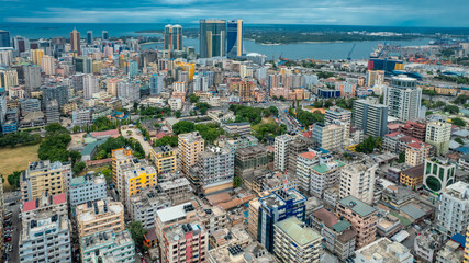 Plakat aerial view of the haven of peace, city of Dar es Salaam