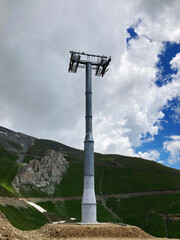 Arkhyz, Russia - July 1, 2022: construction cable car in Arkhyz to Orbita station © sports photos