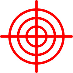 Red Target Aim Cross Accuracy Circle Sign Icon. Vector Image.