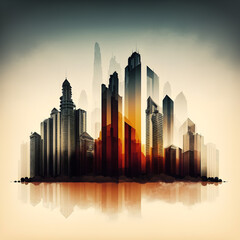 Photo of Abstract City in Comics style, created with Generative AI Technology