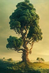 The Surreal Tree Landscapes of the Ethereal Realm. Generative AI