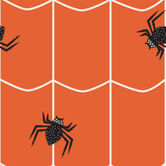 Vector seamless repeat background with a spider on a web