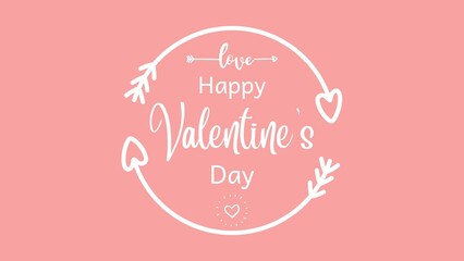 Valentine's day simple background with circle-love arrows and little white love