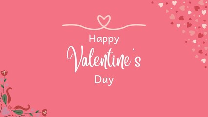 Valentine's pink background with  love's corner and love symbol ornaments 