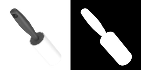 3D rendering illustration of a sticky paper lint roller