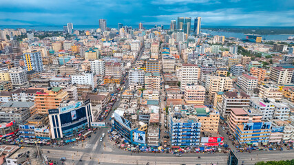 Plakat aerial view of Dar es salaam, Tanzania