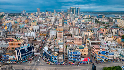 Plakat aerial view of Dar es salaam, Tanzania