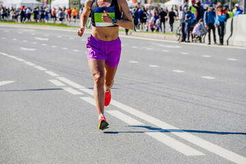 female athlete runner run city marathon race