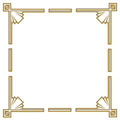 Simple and floral frame and square border