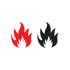 flames set icon vector illustration symbol