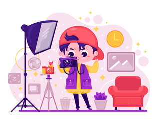 Child With a Camera Illustrations