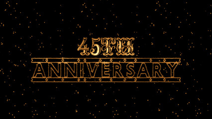 Gold Text Color. Poster template for celebrating 45 th Anniversary event party on black background. © Ardiansyah