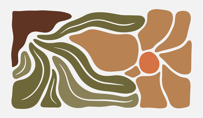 Botanical Plant Flower Monoline Line Art Line Drawing. Universal creative premium symbol. Vector illustration. Creative Minimal design template