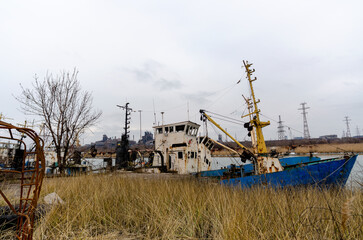 old ship ran aground in Ukraine