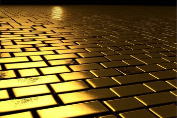 Obraz premium Weg mit Goldbarren gepflastert, erfolgreich mit Gold handeln. ai generativ