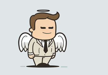 Businessman angel. Concept of good and humane business.
