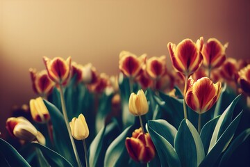 bouquet of tulips, holiday card, desktop wallpapers, beautiful flowers