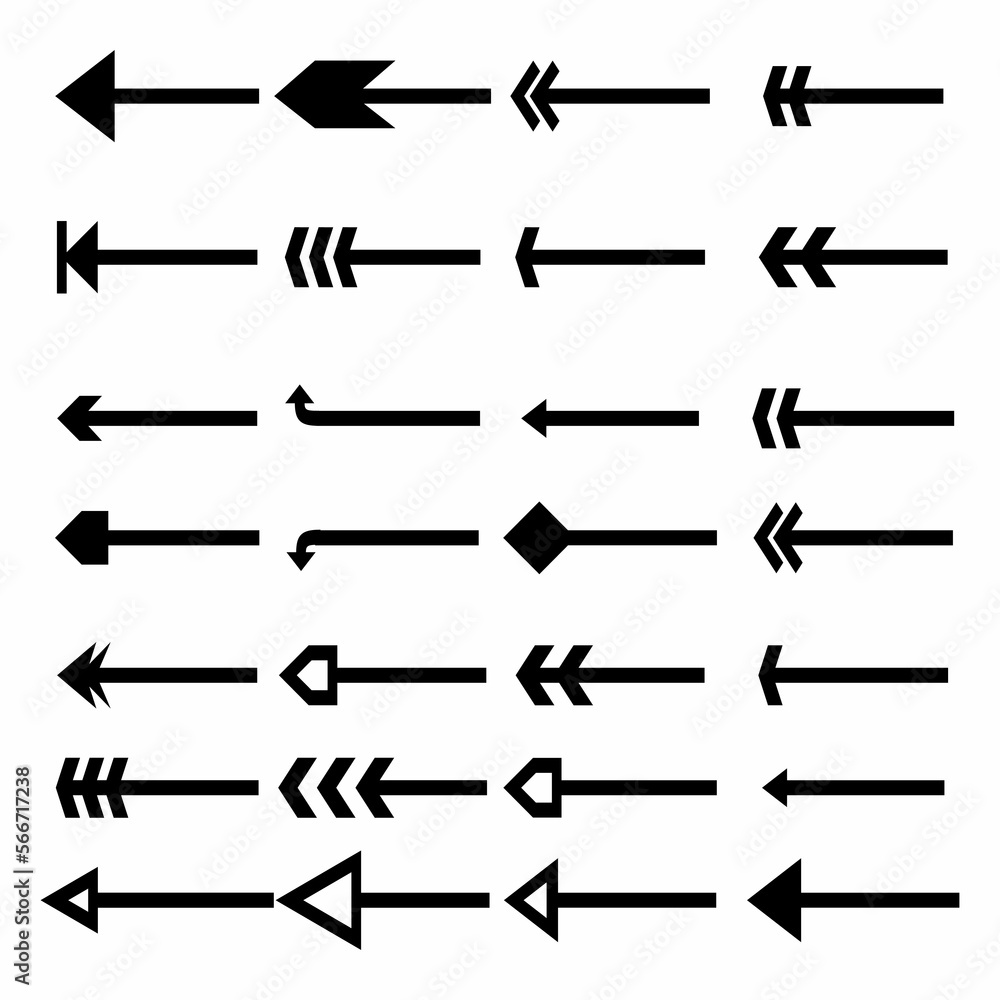 Poster vector arrows set. simple arrow icon. arrow icon collection. set of different arrows. flat style iso