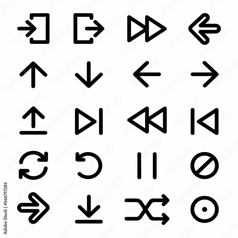Poster vector illustration of internet web design element. back arrow previous icon set. simple pictogram m