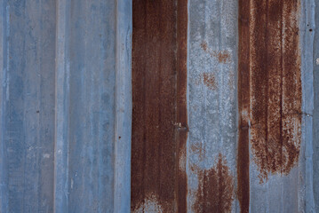 grey brown rusty metal wall, close up, texture, background
