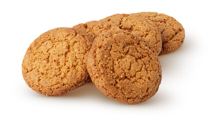 Fresh cookies. Bunch of sugar cookies with chocolate isolated on white background with clipping path