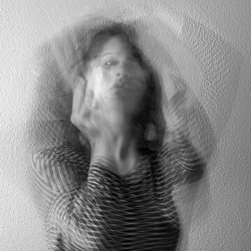 Young woman with mental disorder