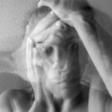 Young woman with mental disorder