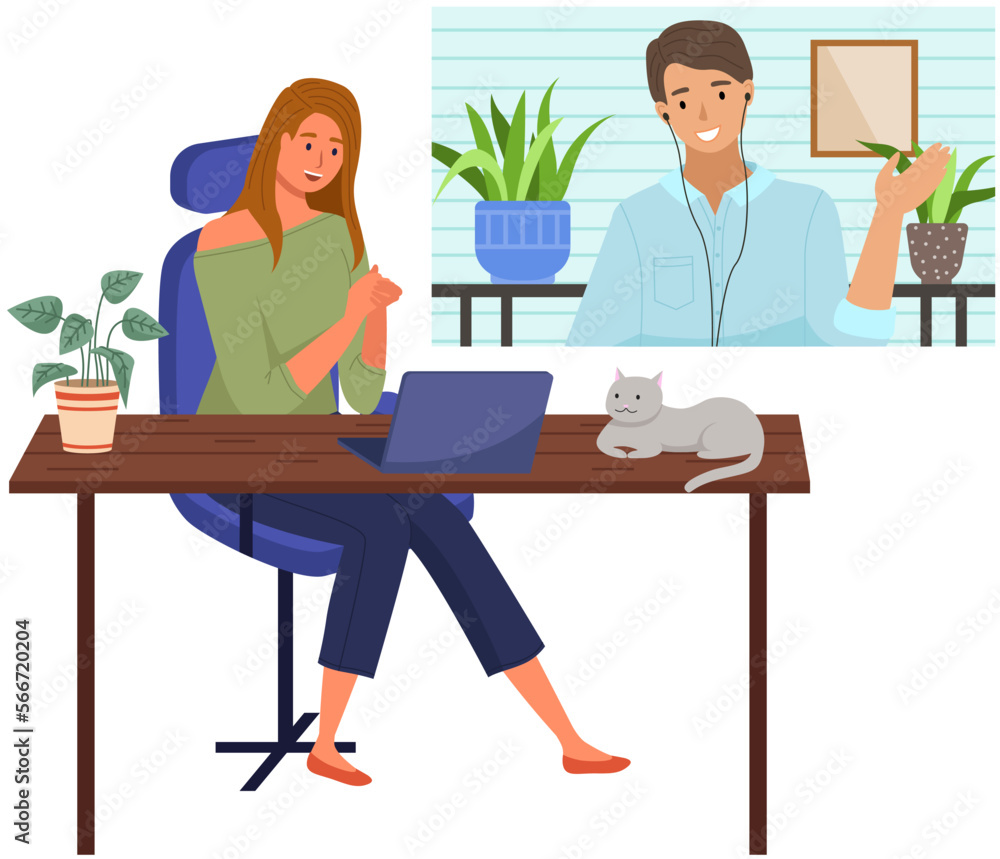 Aufkleber office staff, work and communication. head and subordinates. various workers, managers team. top man