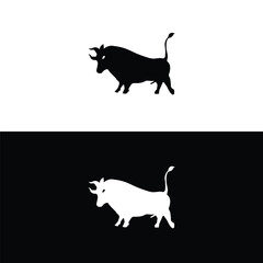 Bull animal vector logo design . Bull icon . Bull silhouette 