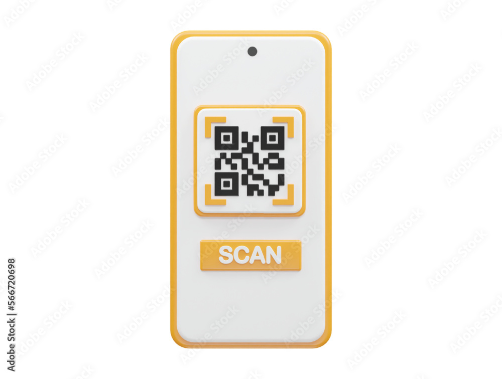 Poster qr code icon 3d rendering vector illustration