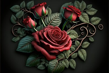 Valentine's day flowers, generative ai