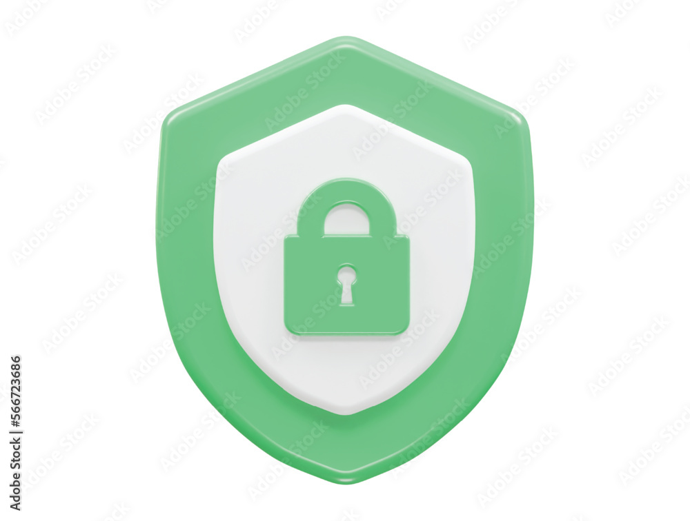 Poster security icon vector illustration 3d rendering