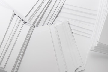 Obraz premium White paper sheets as background, top view