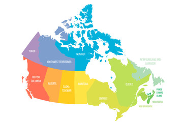 Canada political map of administrative divisions © pyty