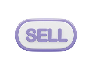 Sell text effect 3d rendering illustration