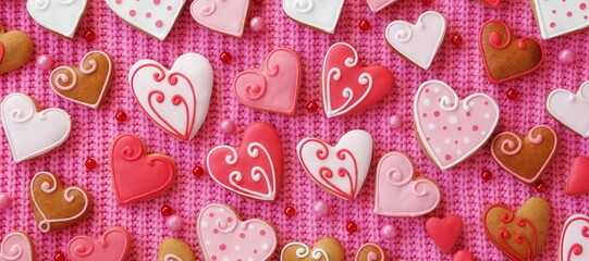 Sweet Valentines Day Background. Cute pink colors