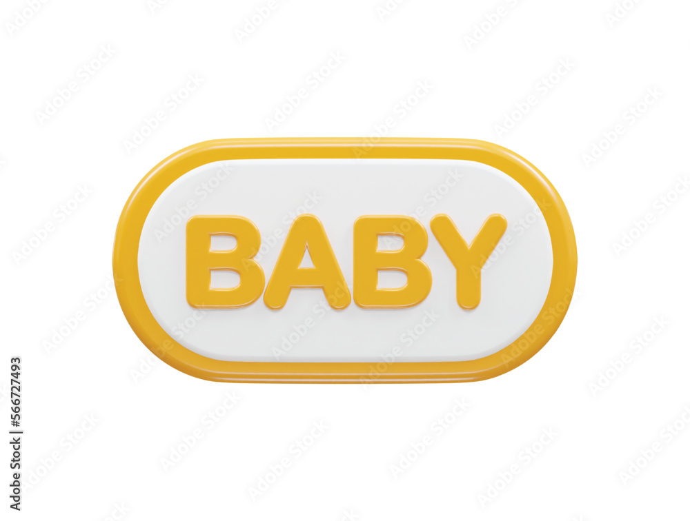 Poster baby text vector effect transparent 3d element