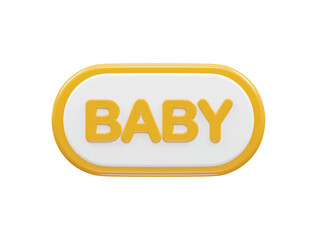 Baby text vector effect transparent 3d element