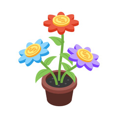 Money Tree Pot Composition