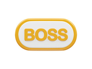 Boss text effect 3d illustration 