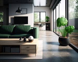 Green house interior concept. Generative AI.
