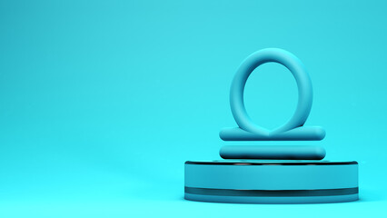 Libra zodiac sign 3d render	illustration